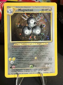 Pokemon Magneton Base Set 2 Holo Rare 10/64 2000 80 HP English - Image 1
