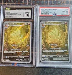 2023 Pokemon OBF PSA 10 & Ruler Of The Black Flames CGC 10 Ninetales - Image 1
