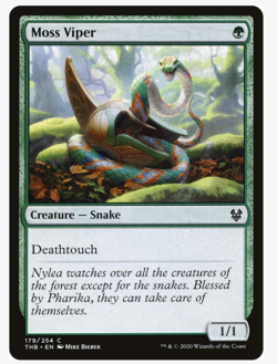 MTG Moss Viper - Theros Beyond Death THB 2020 NM Green Snake Creature - Image 1