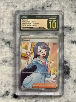 CGC Pristine 10 Fennel Black Bolt 162/086 Ultra Rare Holo Pokemon TCG 2025 - Image 1