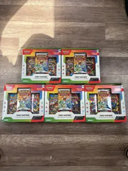 Pokemon TCG First Partner Illustration Collection Box Series 1 (LOT OF 5 SEALED) - Image 1