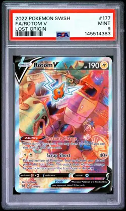 Pokemon Rotom V Full Art Ultra Rare Holo Swsh11 Lost Origin 177/196 PSA 9 - Image 1