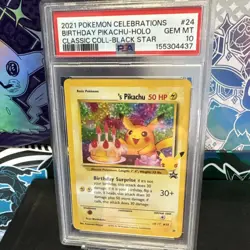 2021 POKEMON CELEBRATIONS CLASSIC COLLECTION #24 BIRTHDAY PIKACHU-HOLO PSA 10 - Image 4