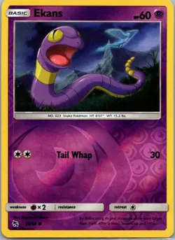 Ekans 26/68 Common Hidden Fates Pokemon Reverse Holo Near Mint - Image 1