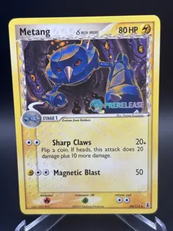 2005 Metang 49/113 EX Delta Species Pokemon Prerelease Stamped LP+ - Image 1