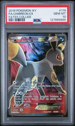 2016 Pokemon XY Fates Collide Umbreon EX Full Art #119 PSA 10 GEM MINT - Image 1