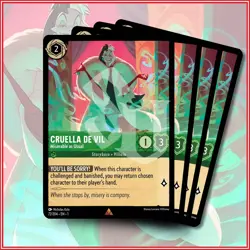 Disney Lorcana TCG: CRUELLA DE VIL - MISERABLE AS USUAL x4 | Rare *IN STOCK* - Image 1