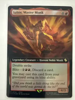 MTG Sabin, Master Monk 0154 Foil (Extended Art) Commander: Final Fantasy NM FIC - Image 1