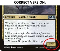 Corpse Knight English Mtg MISPRINT. Wrong Toughness; 3 instead 2 - Image 4