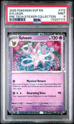 2025 POKEMON SVP EN-SV BLACK STAR PROMO #172 SYLVEON PSA 9 - Image 1