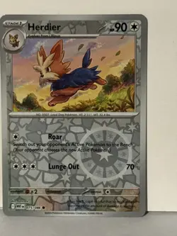 Herdier Reverse Holo 075/086 SV: White Flare NM Pokemon Fast Ship - Image 1
