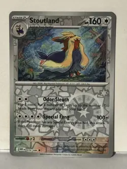Stoutland Reverse Holo 076/086 SV: White Flare NM Pokemon Fast Ship - Image 1