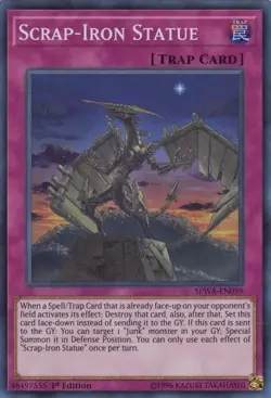 SPWA-EN059 SCRAP-IRON STATUE SUPER RARE 1ST EDITION NEAR MINT YuGiOh TCG - Image 1