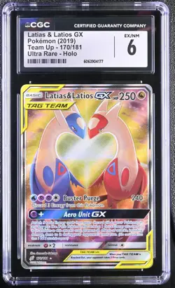 CGC 6 Latias & Latios GX 2019 Team Up 170/181 Ultra Rare Holo Pokemon Card - Image 1
