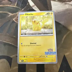 2024 Illustration Contest Pikachu 214 Pokemon Card [NM] SV Promo - Image 1