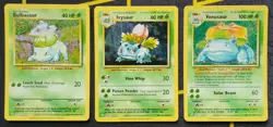 Trading Card Game Classic: Bulbasaur Ivysaur Venusaur 3 Pokemon Card Lot - Image 1
