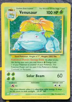 Trading Card Game Classic: Bulbasaur Ivysaur Venusaur 3 Pokemon Card Lot - Image 2