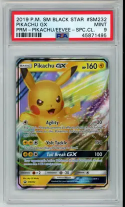 POKEMON BLACK STAR PROMO PIKACHU GX #SM232 HOLO FOIL CARD PSA 9 MINT #45871495 - Image 1