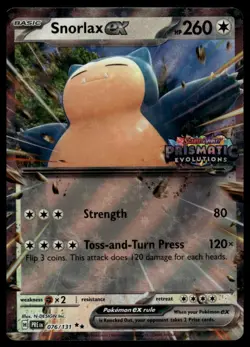 Pokemon Prismatic Evolutions #076/131 Snorlax ex Stamped Promo - Image 1