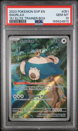 2023 POKEMON SVP EN-SV BLACK STAR PROMO 151 ELITE TRAINER BOX SNORLAX PSA 10 - Image 1