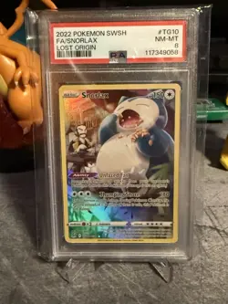 2022 Pokemon SWSH Snorlax FA PSA 8 Lost Origin - Image 1