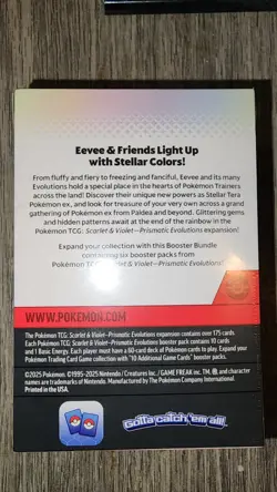 Pokemon Prismatic Evolutions Booster Bundle Box English 6 Packs TCG 2025 - Image 3