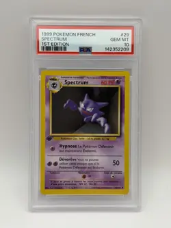 1st Edition!!! Pokemon Spectrum ( Haunter ) Base Set French 29/102 PSA 10 - Image 1