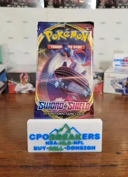 Pokemon Sword & Shield SEALED 1 Booster Pack Gigantamax Lapras Front And 10 TCG - Image 1