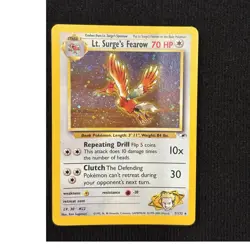 Pokemon Lt. Surge's Fearow Holo Rare Gym Heroes 7/132 Eng 70 HP - Image 1