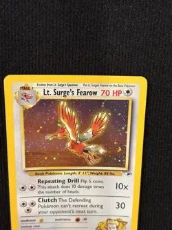 Pokemon Lt. Surge's Fearow Holo Rare Gym Heroes 7/132 Eng 70 HP - Image 2