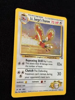 Pokemon Lt. Surge's Fearow Holo Rare Gym Heroes 7/132 Eng 70 HP - Image 5