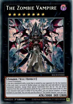 Yugioh The Zombie Vampire BACH-EN045 1st Edition Secret Rare NM - Image 1