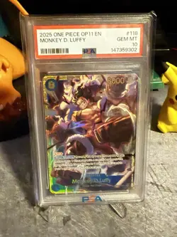 2025 One Piece OP11 EN Monkey D. Luffy PSA 10 - Image 1