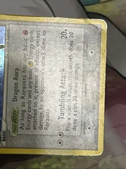 Pokemon Rayquaza 22/107 EX Deoxys Rare Tumbling Attack Dragon Aura Card HP - Image 3