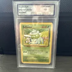 Pokemon TCG Bulbasaur Card 44/102 Common Unlimited Base Set. PFG 10! - Image 1
