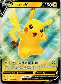 Pikachu V Promo SWSH: Sword & Shield Promo Cards SWSH198 LP - Image 1