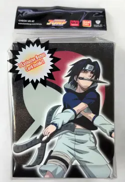 Bandai Naruto OFFICIALLY LICENSED SASUKE UCHIHA DECK BOX+PROMO (HOLDS 80 CARDS) - Image 1