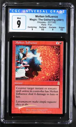 MOLTEN INFLUENCE Odyssey Foil Rare CGC 9 Q++ MTG [Nostalgium] - Image 1