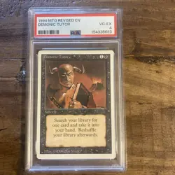 MTG Magic the Gathering Sorcery Demonic Tutor Revised Edition PSA 4 Ships Fast!! - Image 1