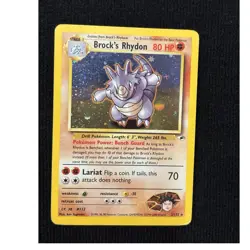 Pokemon Brock's Rhydon Holo Rare Gym Heroes 2/132 Eng 2000 Stage 1 80 HP 70 - Image 1