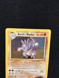 Pokemon Brock's Rhydon Holo Rare Gym Heroes 2/132 Eng 2000 Stage 1 80 HP 70 - Image 2