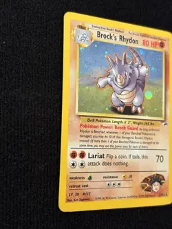 Pokemon Brock's Rhydon Holo Rare Gym Heroes 2/132 Eng 2000 Stage 1 80 HP 70 - Image 4