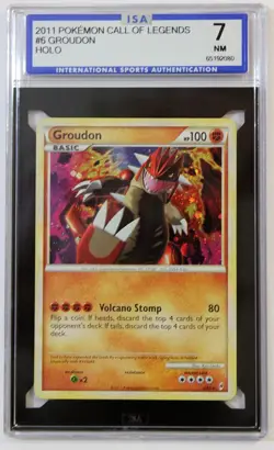 2011 Pokemon Call Of Legends #6 Groudon HOLO ISA Graded 7 - Image 1