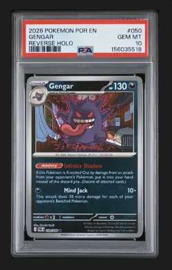 2026 POKEMON POR EN-PERFECT ORDER REVERSE HOLO #050 GENGAR PSA 10 - Image 1