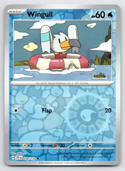 Pokemon Wingull SV09: Journey Together JTG Reverse Holo 038/159 NM - Image 1