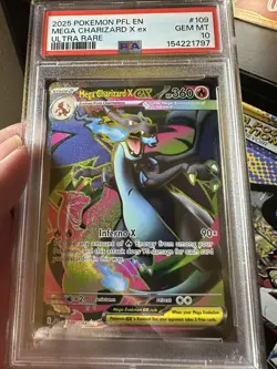 2025 POKEMON PFL EN PHANTASMAL FLAMES ULTRA RARE #109 MEGA CHARIZARD X EX PSA 10 - Image 3