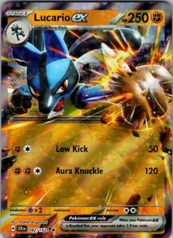 LUCARIO EX 82/142 DOUBLE RARE STELLAR CROWN POKEMON NM/M - Image 1