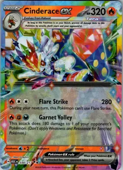 CINDERACE EX 28/142 DOUBLE RARE STELLAR CROWN POKEMON NM/M - Image 1