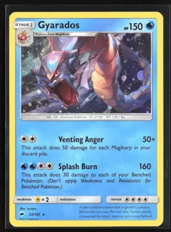 Pokemon TCG - Gyarados Holo Holo Rare SM - Burning Shadows 33/147 NM - Image 1