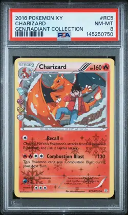2016 Pokemon XY Charizard RC5/RC32 Generations: Radiant Collection Holo PSA 8 - Image 1